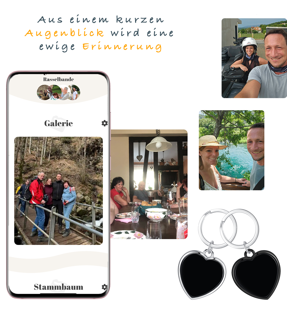 NFC Familien Schlüsselanhänger Herz Bundle