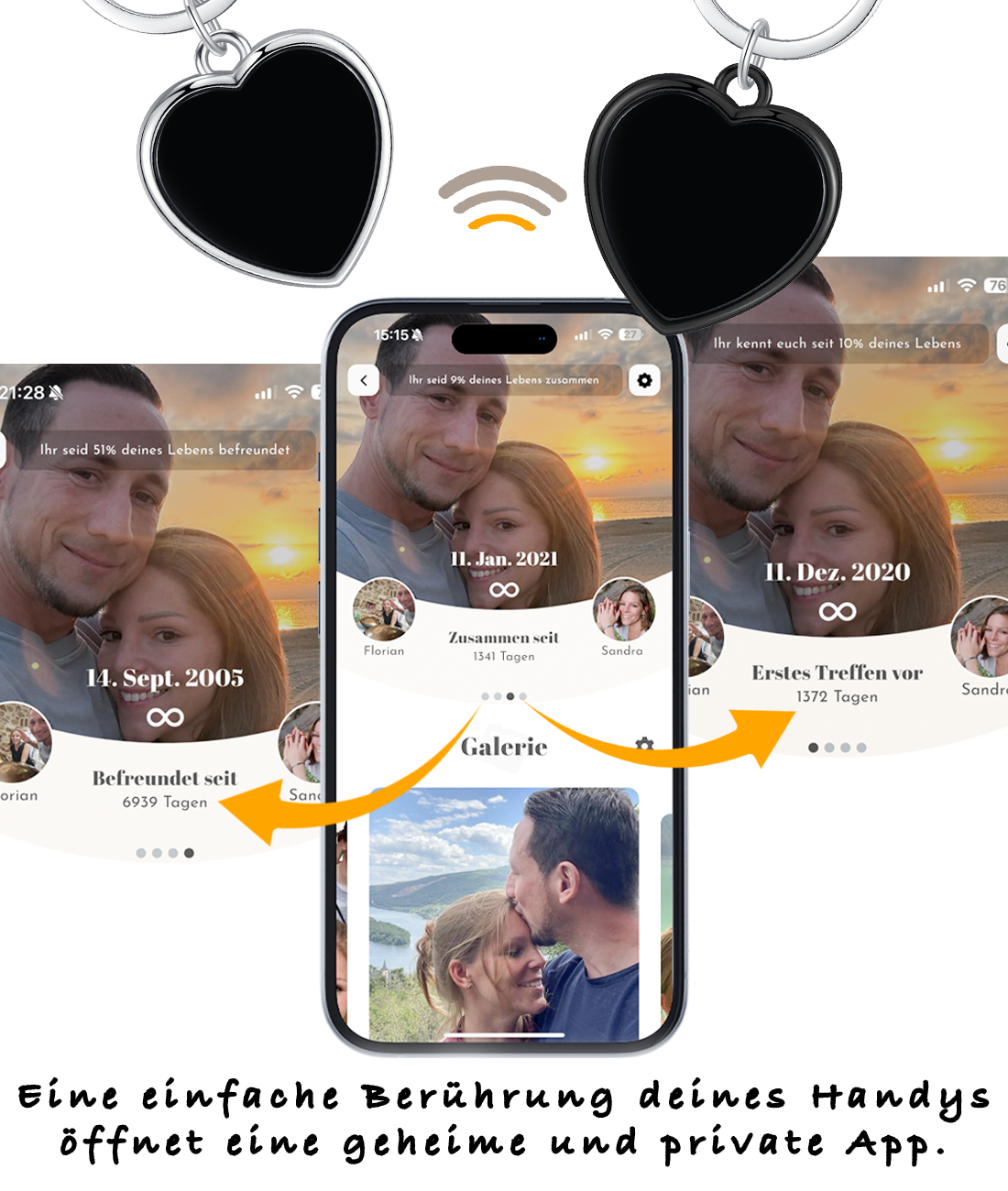 NFC Schlüsselanhänger Herz 3