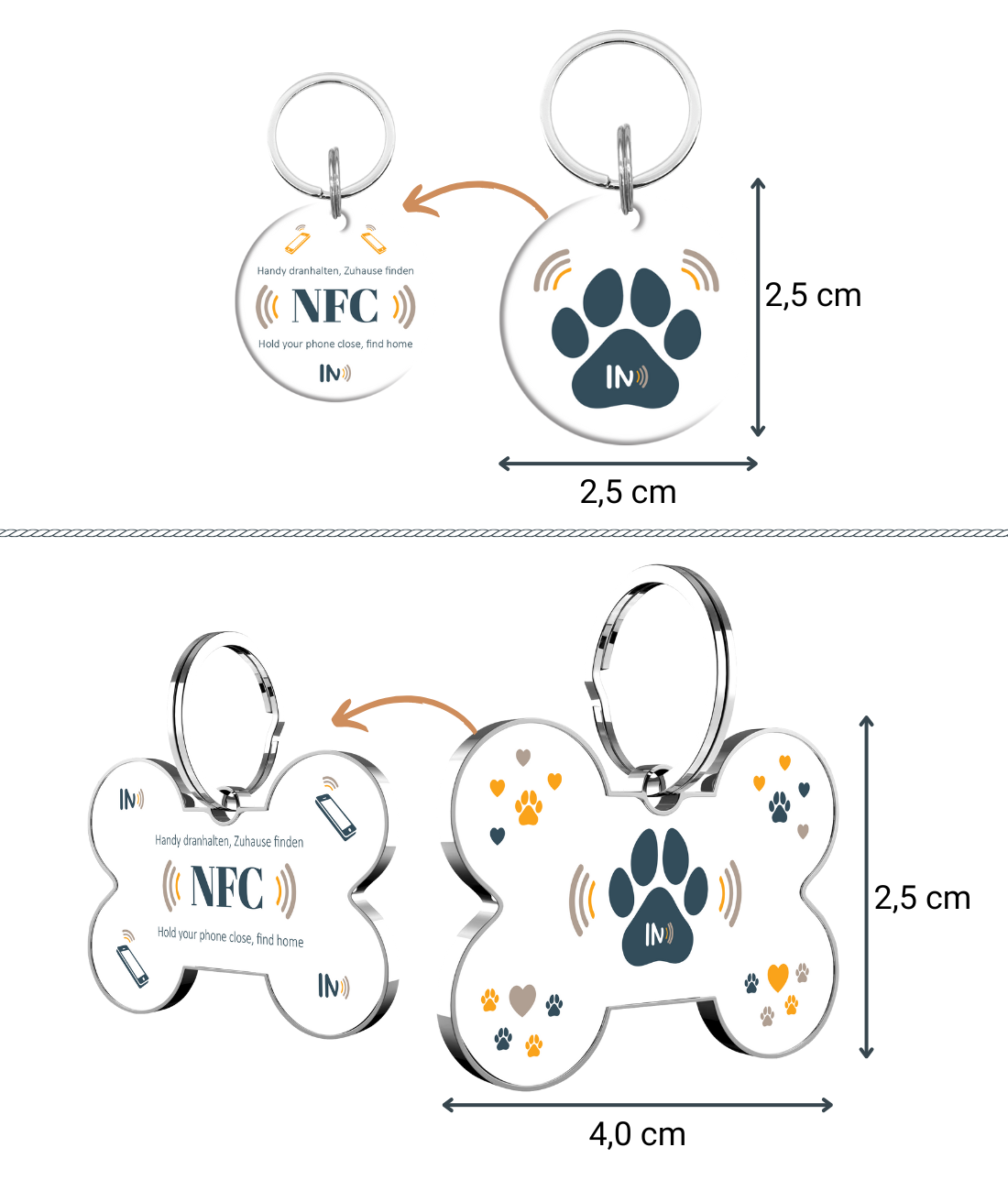 NFC Hunde und Tieranhänger