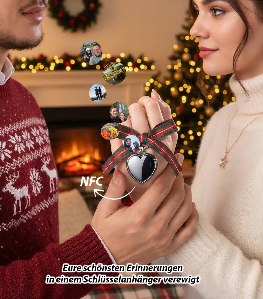 NFC Schlüsselanhänger Partner Set Herz (2 Anhänger)