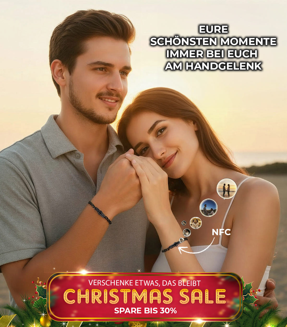 NFC Partner Armbänder - euer Erinnerungs-Armband im Set für Paare (2 Stück)