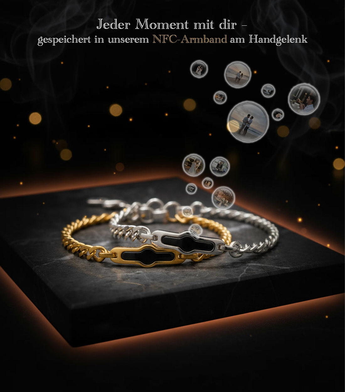 NFC Partner Armbänder - euer Erinnerungs-Armband im Set für Paare (2 Stück)