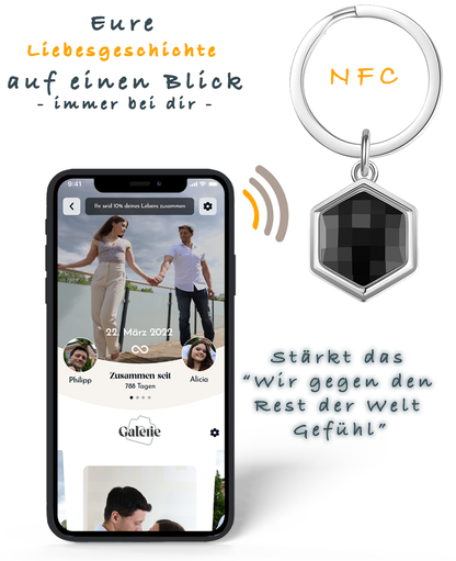 NFC Partner-Schlüsselanhänger Hexagon