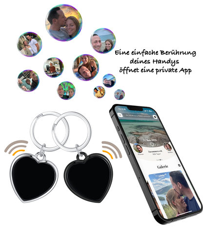 NFC Schlüsselanhänger Partner Set Herz (2 Anhänger)