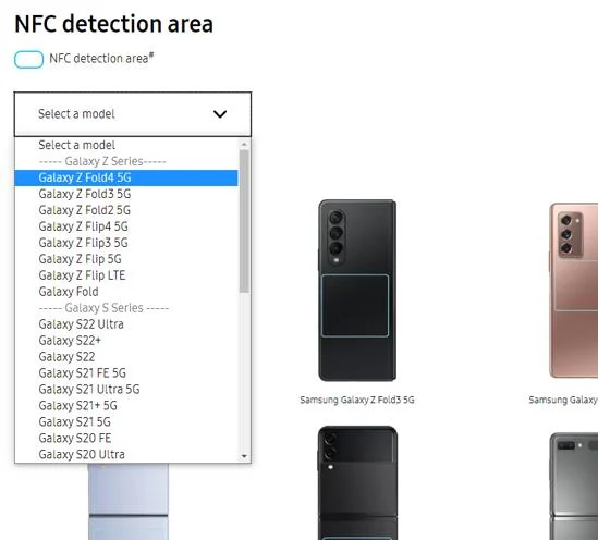 Samsung NFC-Sensor-Positionsübersicht nach Modell