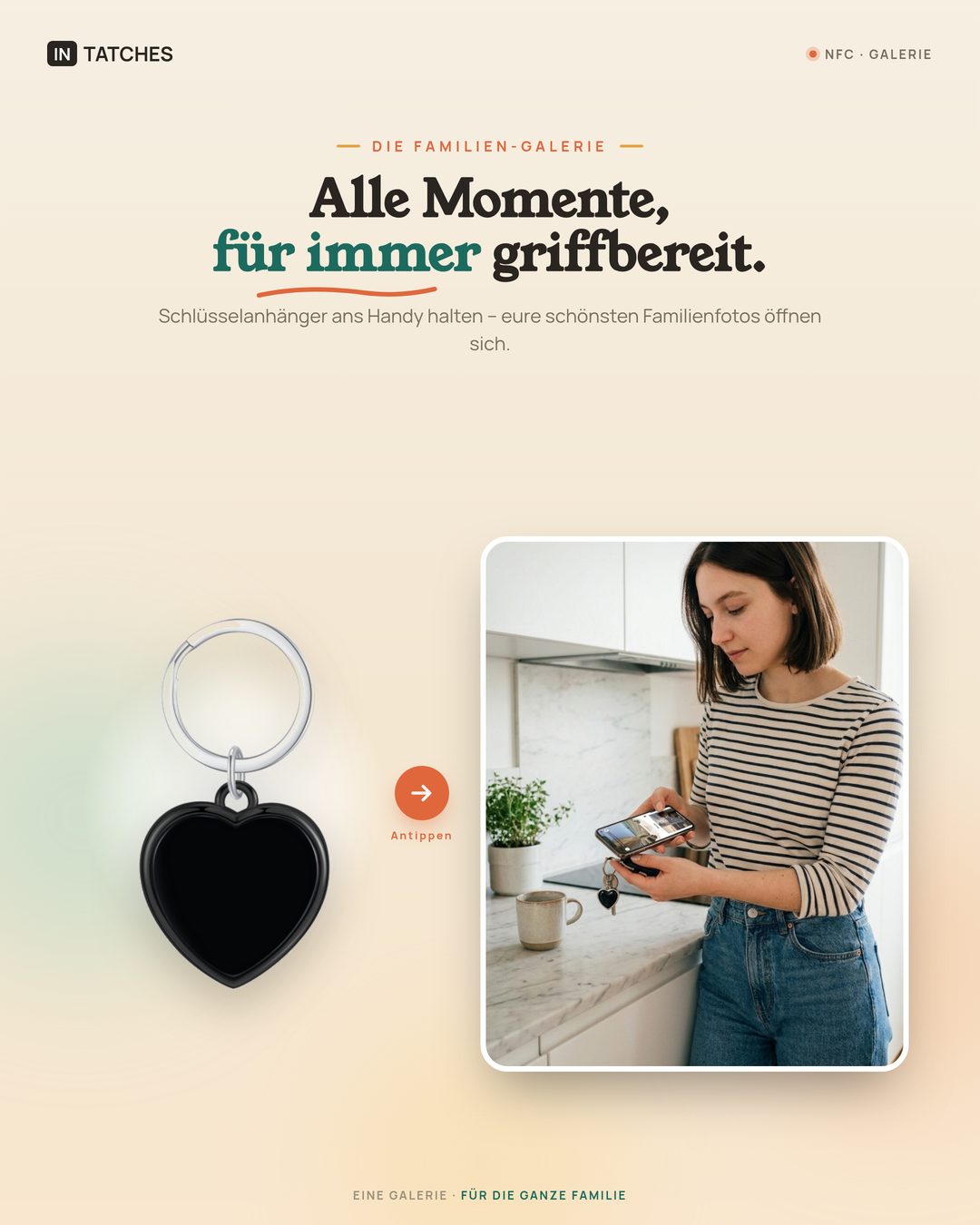 NFC Familien Schlüsselanhänger Herz 4