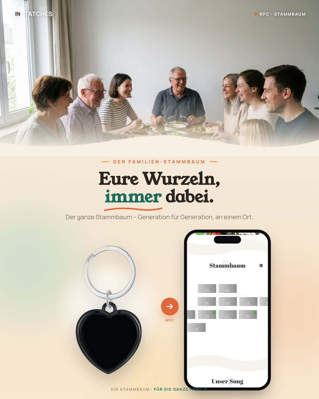 NFC Familien Schlüsselanhänger Herz 5