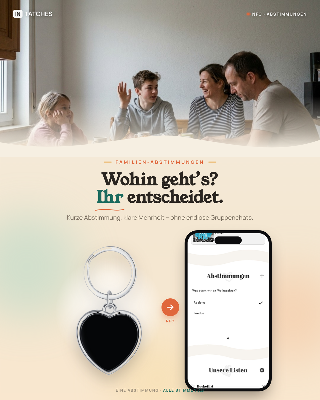 NFC Familien Schlüsselanhänger Herz 6
