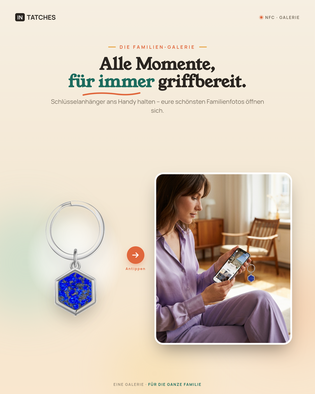 NFC Familien Schlüsselanhänger Hexagon 5