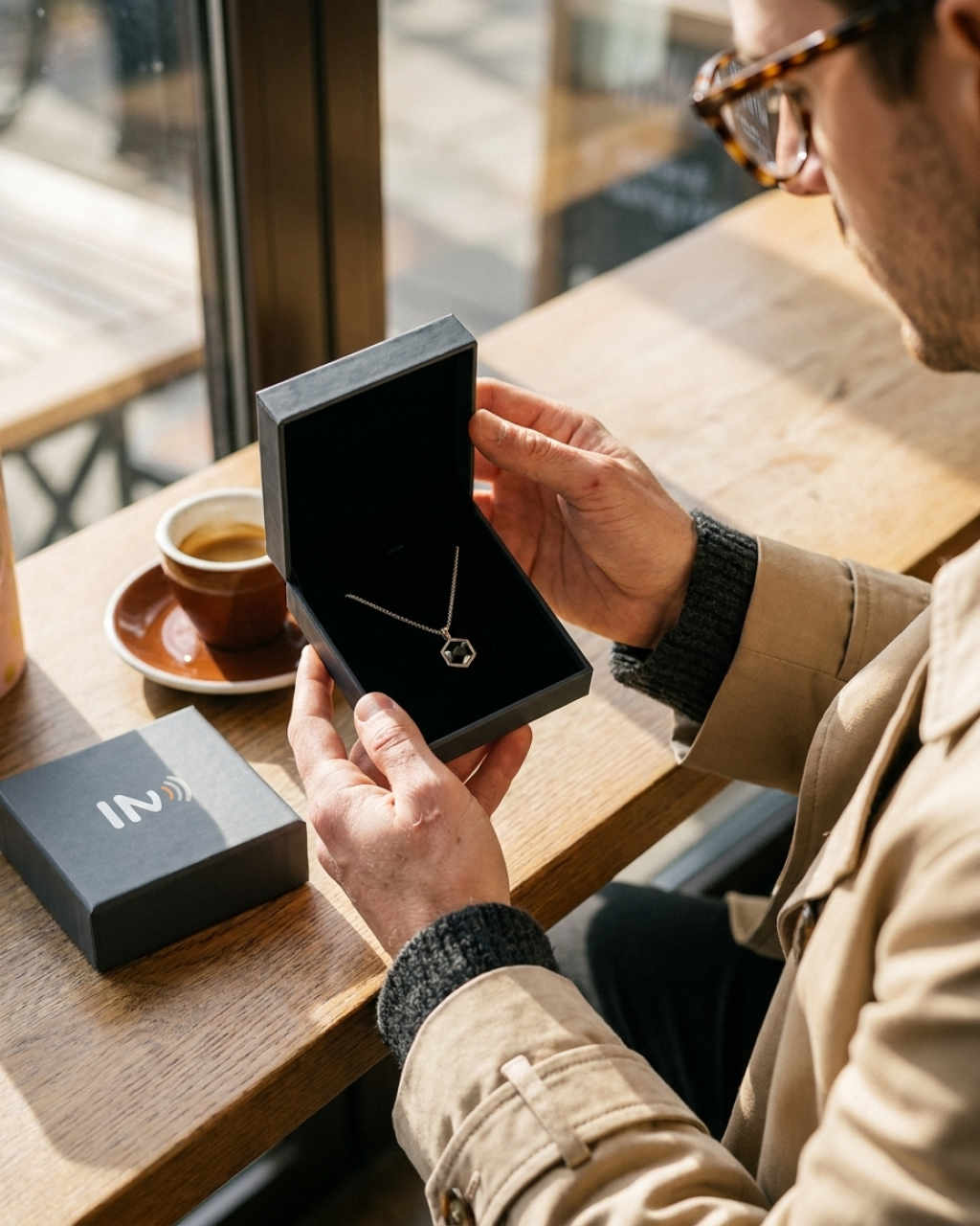 Übergabe — NFC Halsketten Partner-Set (2 Ketten)