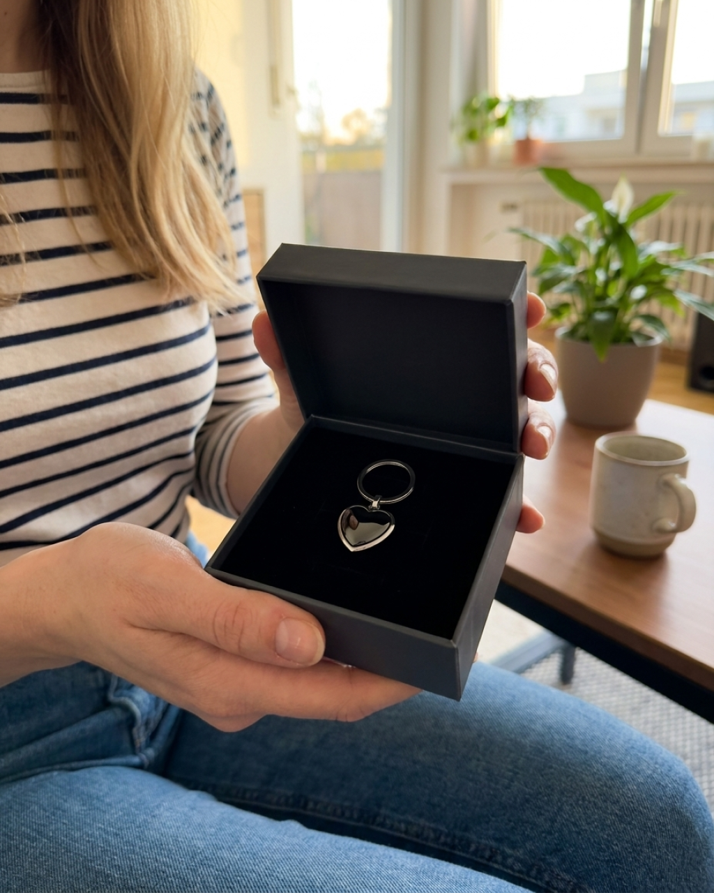 Übergabe — NFC Schlüsselanhänger Partner Set Herz (2 Anhänger)