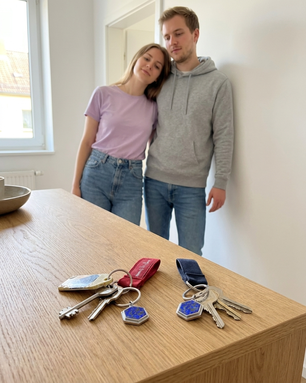 Zu zweit — NFC Partner Schlüsselanhänger Set Hexagon (2 Anhänger)