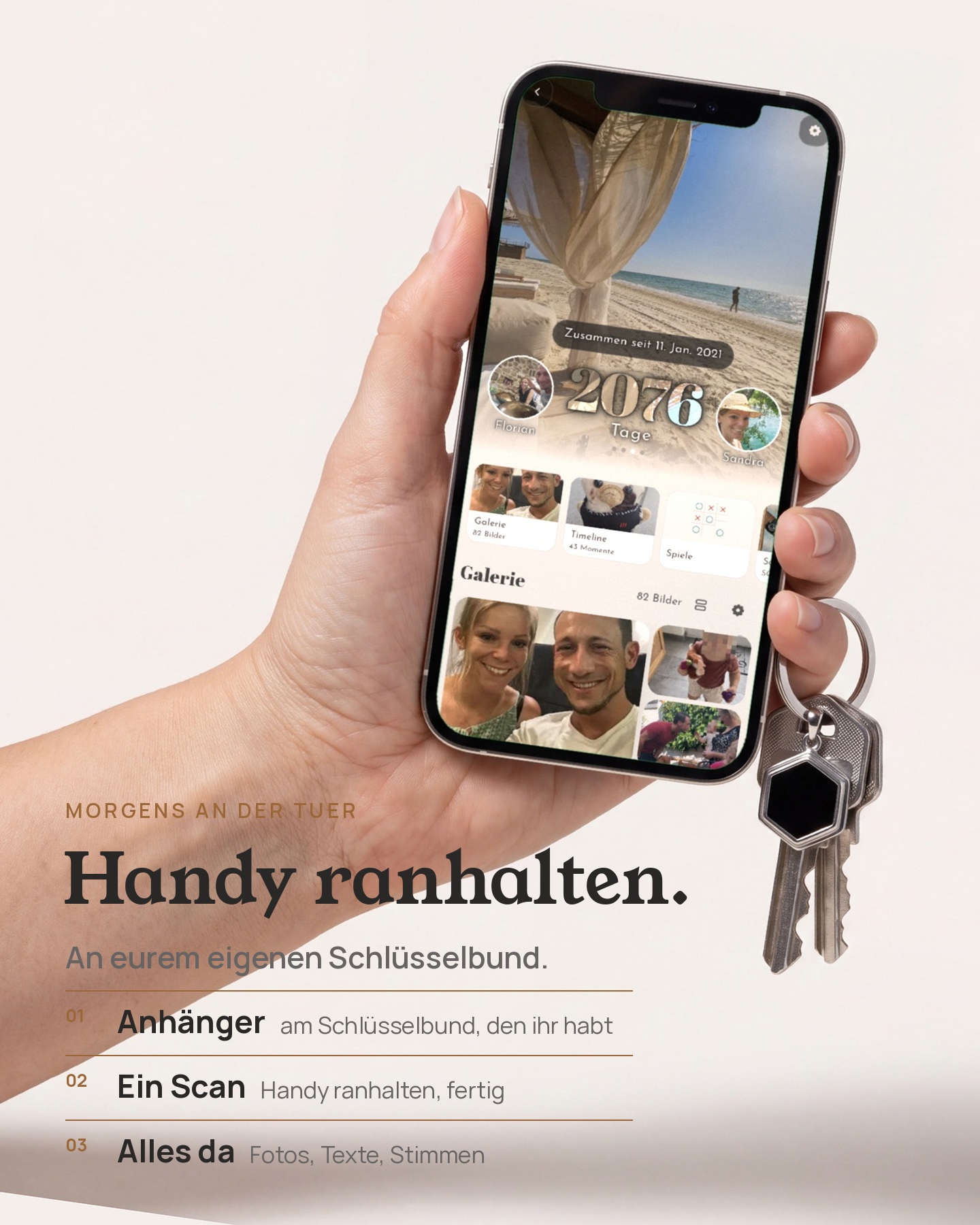 NFC Partner Schlüsselanhänger Set Hexagon (2 Anhänger) – Bild 2