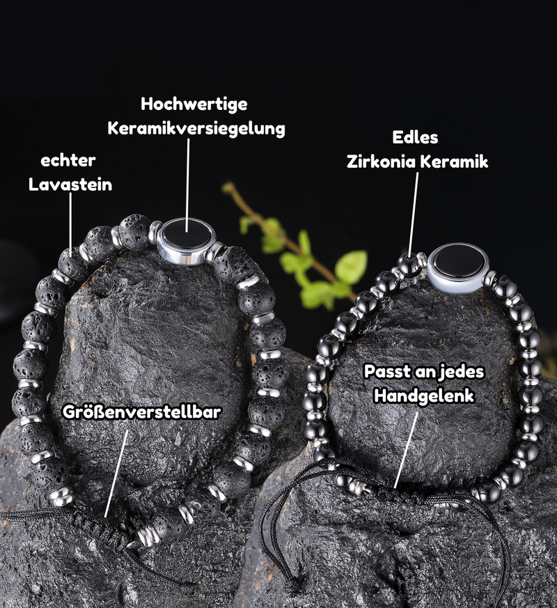 NFC Partner Perlenarmband Lavastein & Keramik (2 Armbänder) – Bild 2
