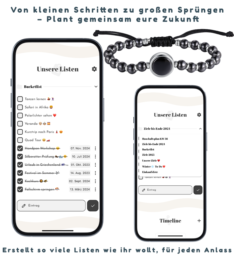 NFC Partner Perlenarmband Lavastein & Keramik (2 Armbänder) – Bild 4