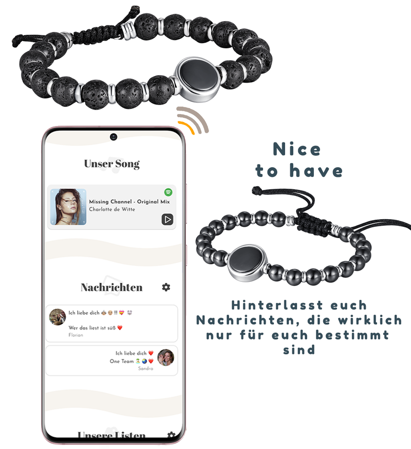 NFC Partner Perlenarmband Lavastein & Keramik (2 Armbänder) – Bild 6
