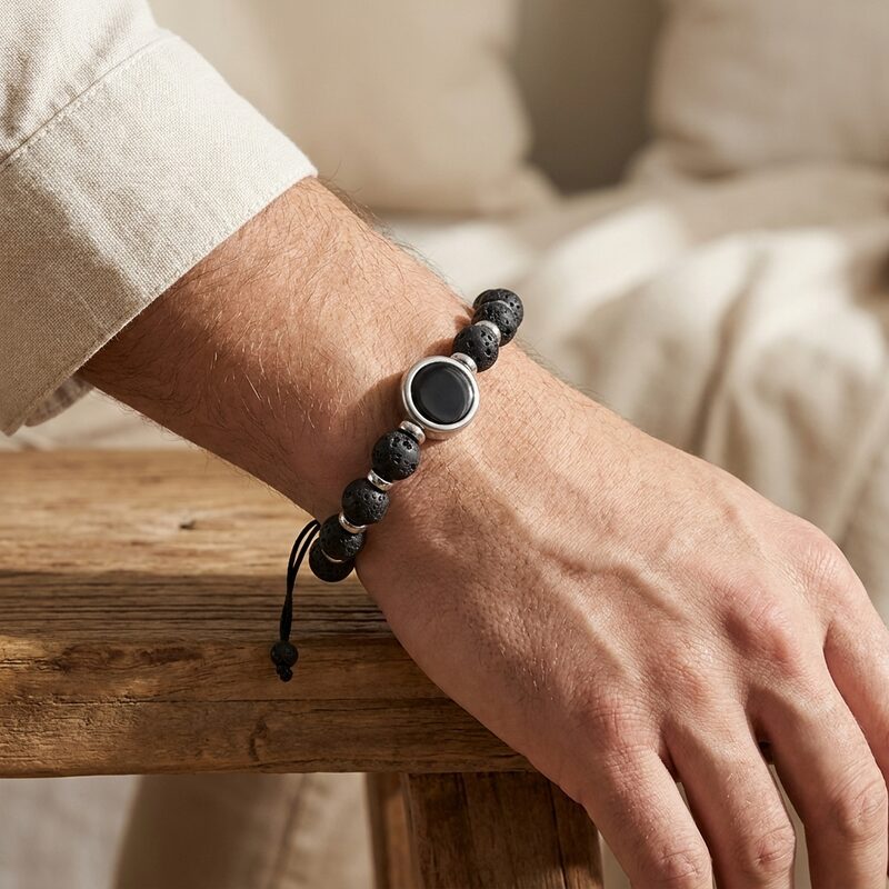 Lavastein-Armband mit echten Lavasteinperlen – Lavastein