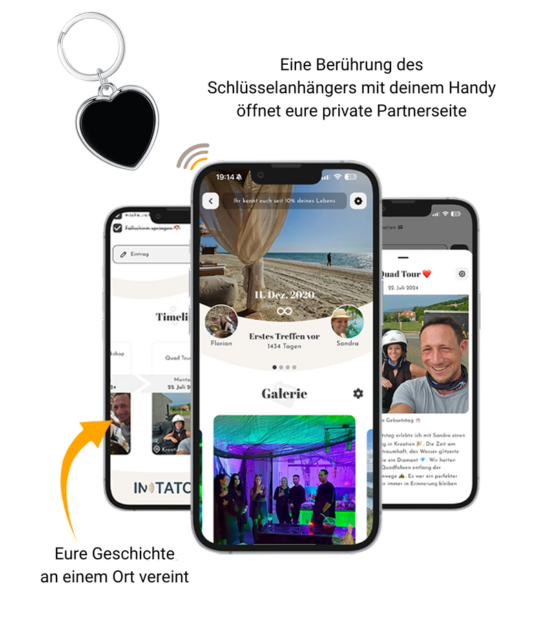 NFC Schlüsselanhänger Partner Set Herz (2 Anhänger) – Bild 2