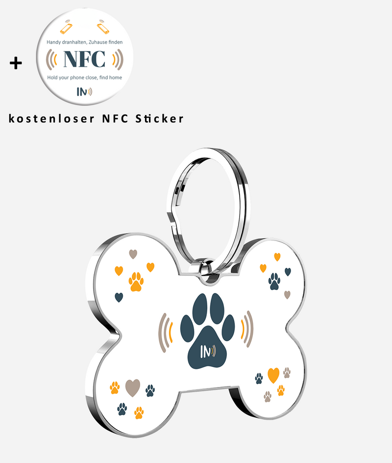 NFC Hunde und Tieranhänger – 1 Knochen / 0 Rund